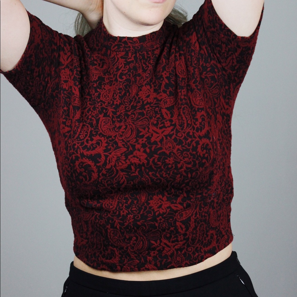 Mock Neck Crop Top